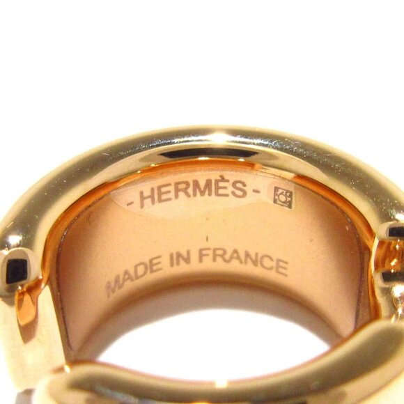 Auth HERMES Olympe - Rose Gold Black Leather Hardware None Clip On Earrings - Picture 5 of 6